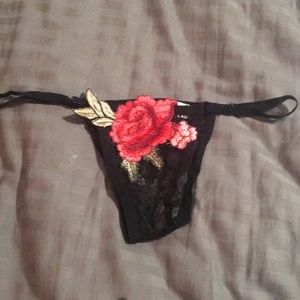Black lace panties thong
